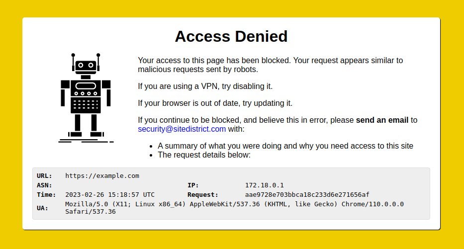 Blocked Access Examples Our Service or Tool is Being Blocked - SiteDistrict